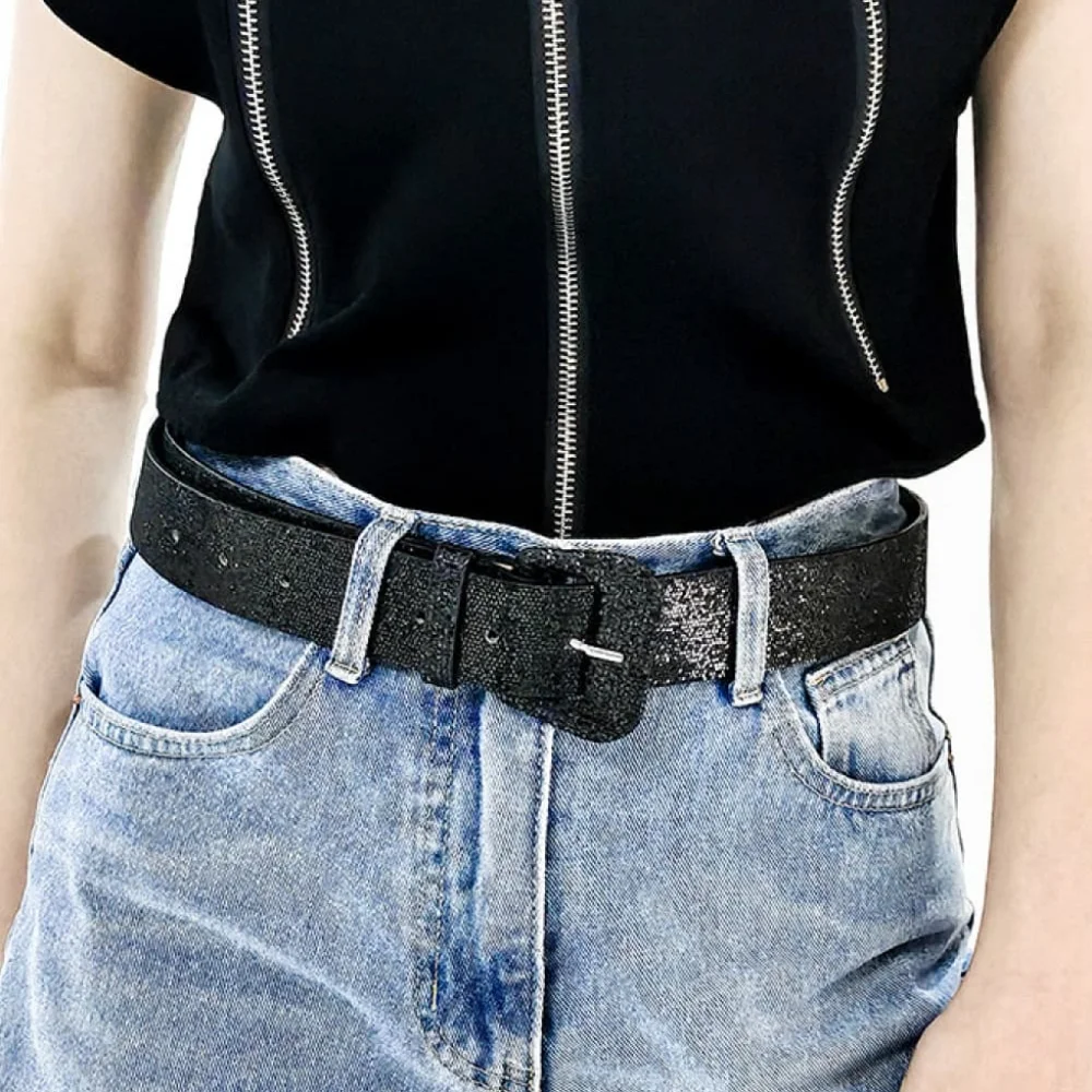 Stylish Glitter Buckle Belt
